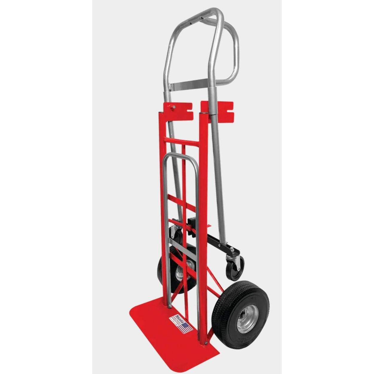 Convertible 2-4 Wheel Heavy Duty Hand Truck Dolly With 800 Lb Capacity Red/Silver