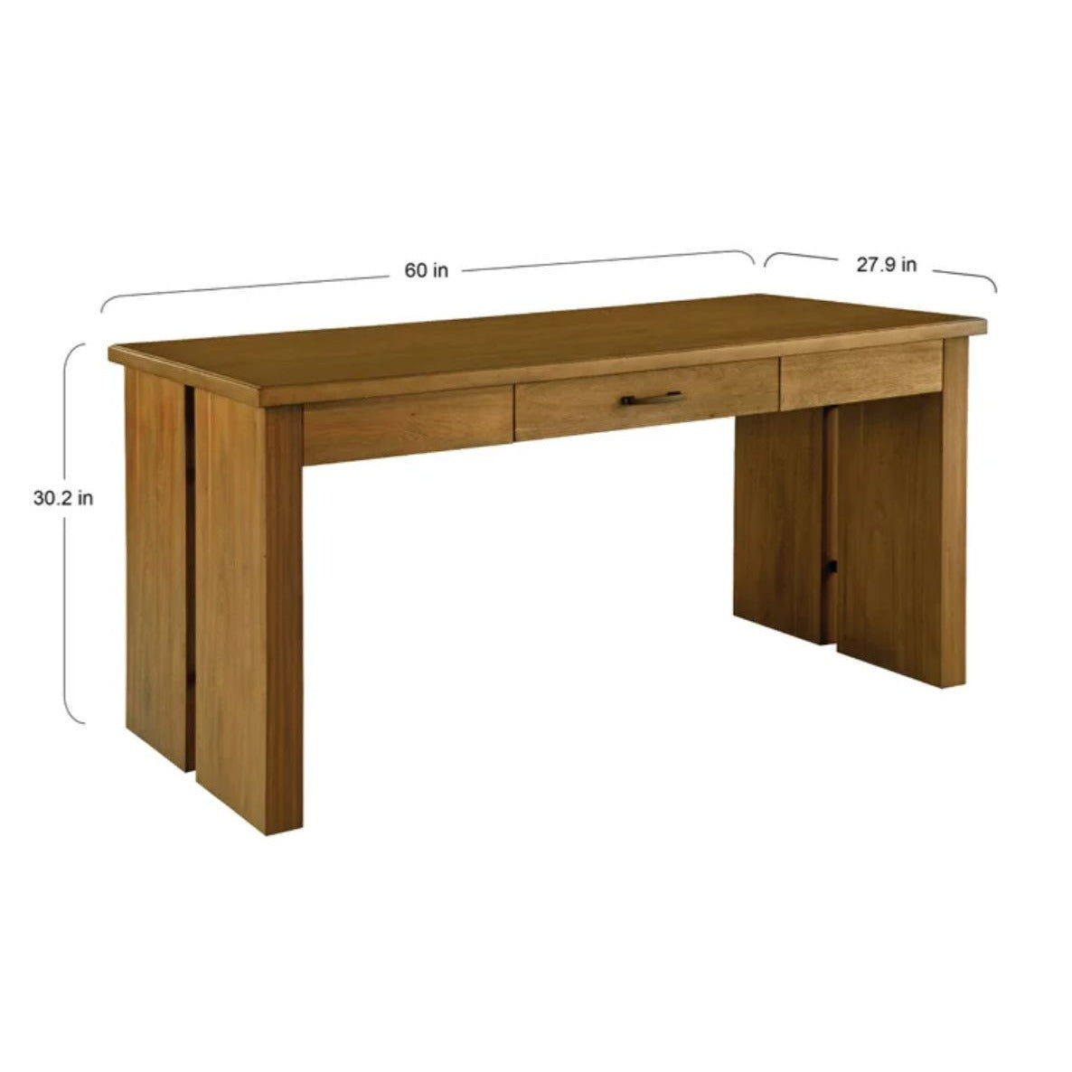 Zealand 60" Writing Desk With USB & Power Outlets Solid Wood Finish 1 Drawer Modern Style For Home Office Or Study