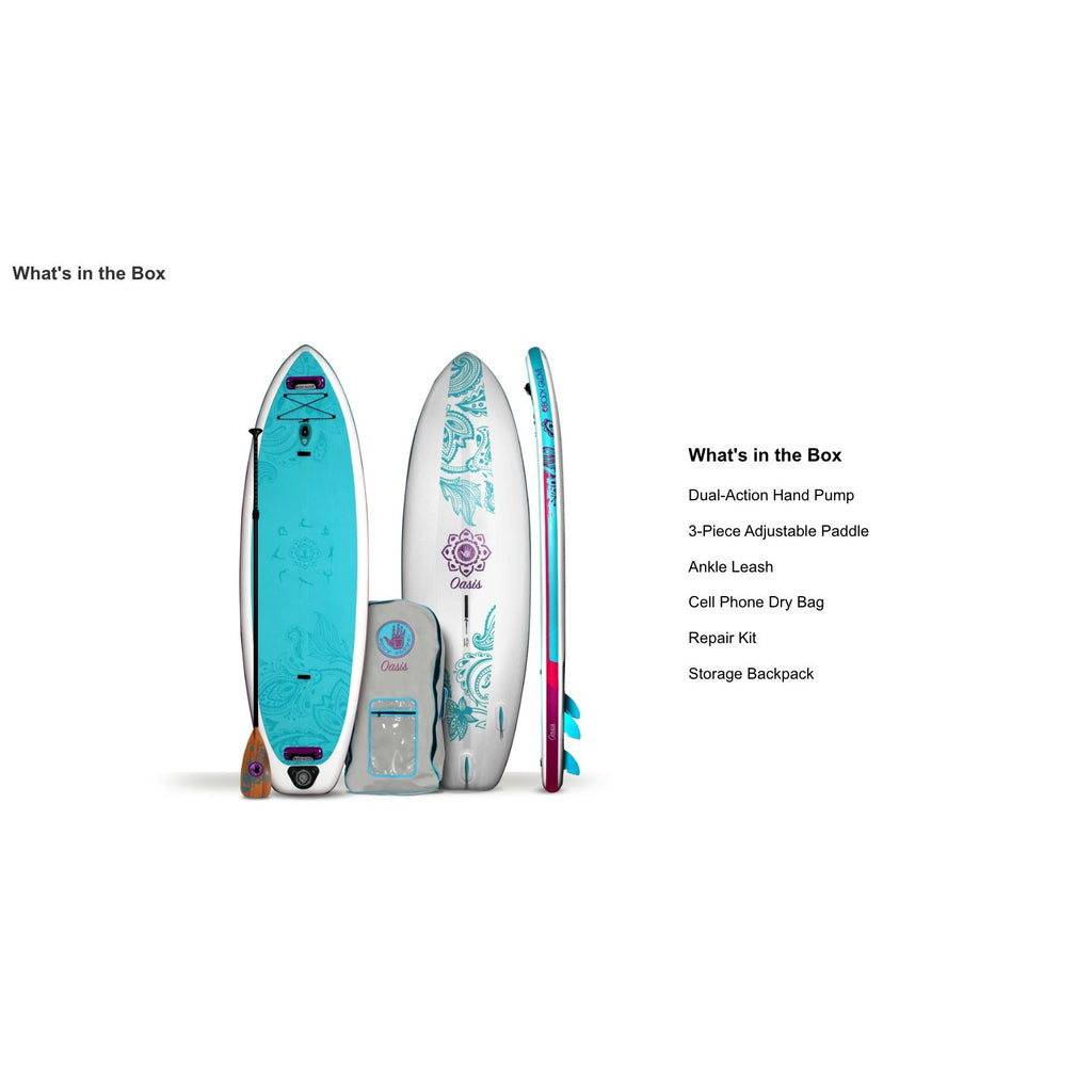Body Glove Oasis Inflatable Paddle Board Package For Yoga & Fitness Includes Paddle Pump Leash Dry Bag Backpack & Repair Kit