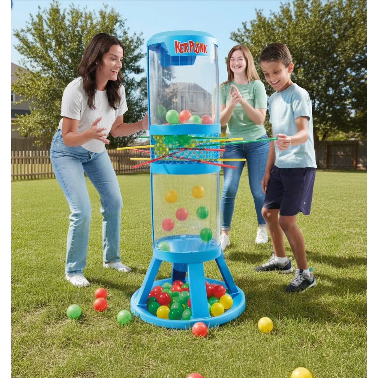 Giant KerPlunk Strategy Game Interactive Family Fun Outdoor Indoor Ball Drop Challenge