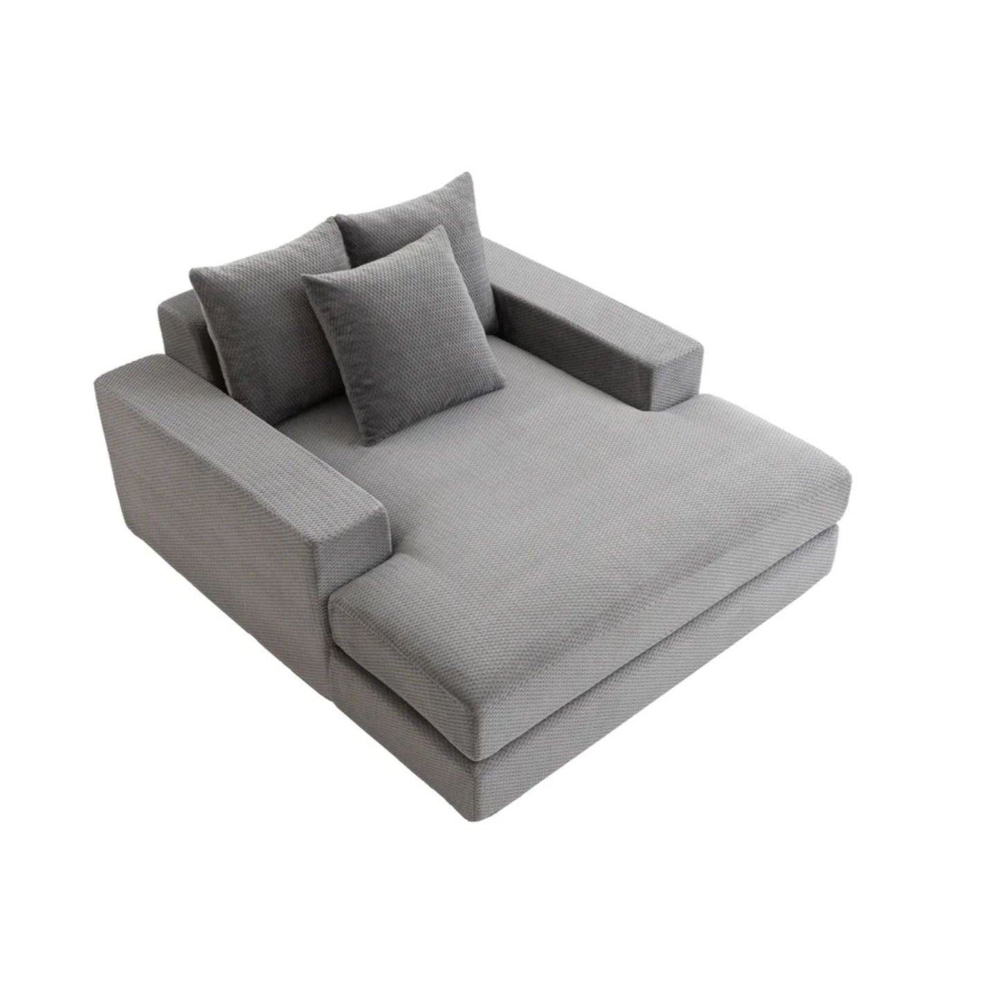 Sealy Calin Upholstered Foam Lounger With Plush Cushions & Wide Armrests - 58" Gray Chaise