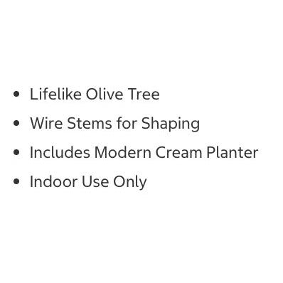 Faux 6.5 Olive Tree Realistic Artificial Indoor Decor With Modern Planter