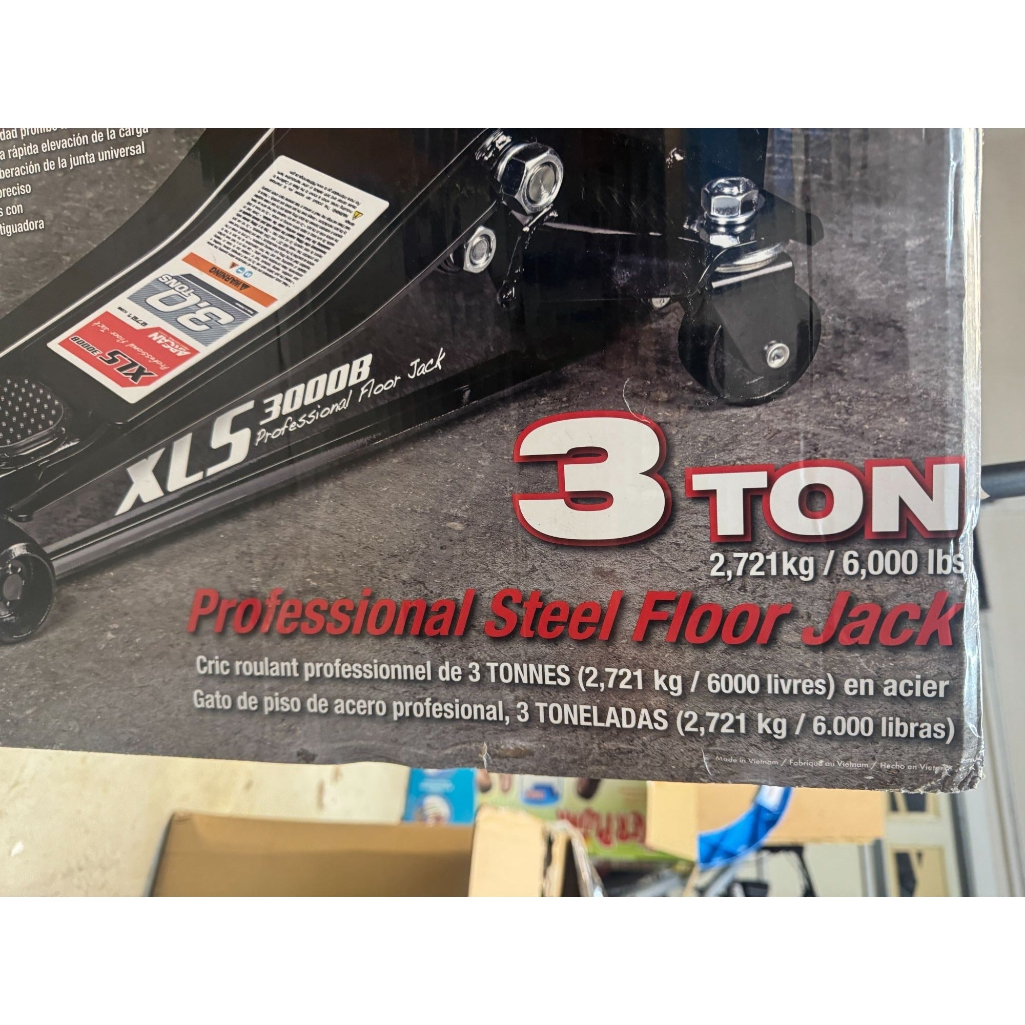 Arcan XLS3000B 3-Ton Professional Steel Floor Jack Low Profile Heavy-Duty Safety Valve Dual Pump Black