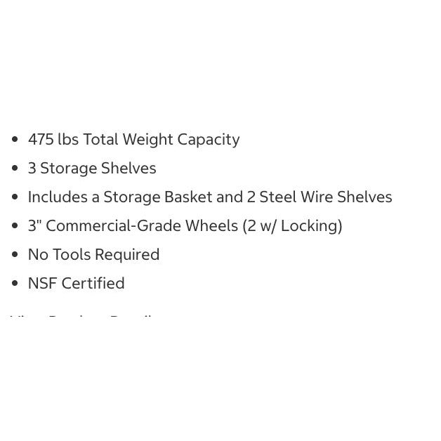 Seville Classics Stainless Steel Kitchen Cart Culinary Chaos Organizer