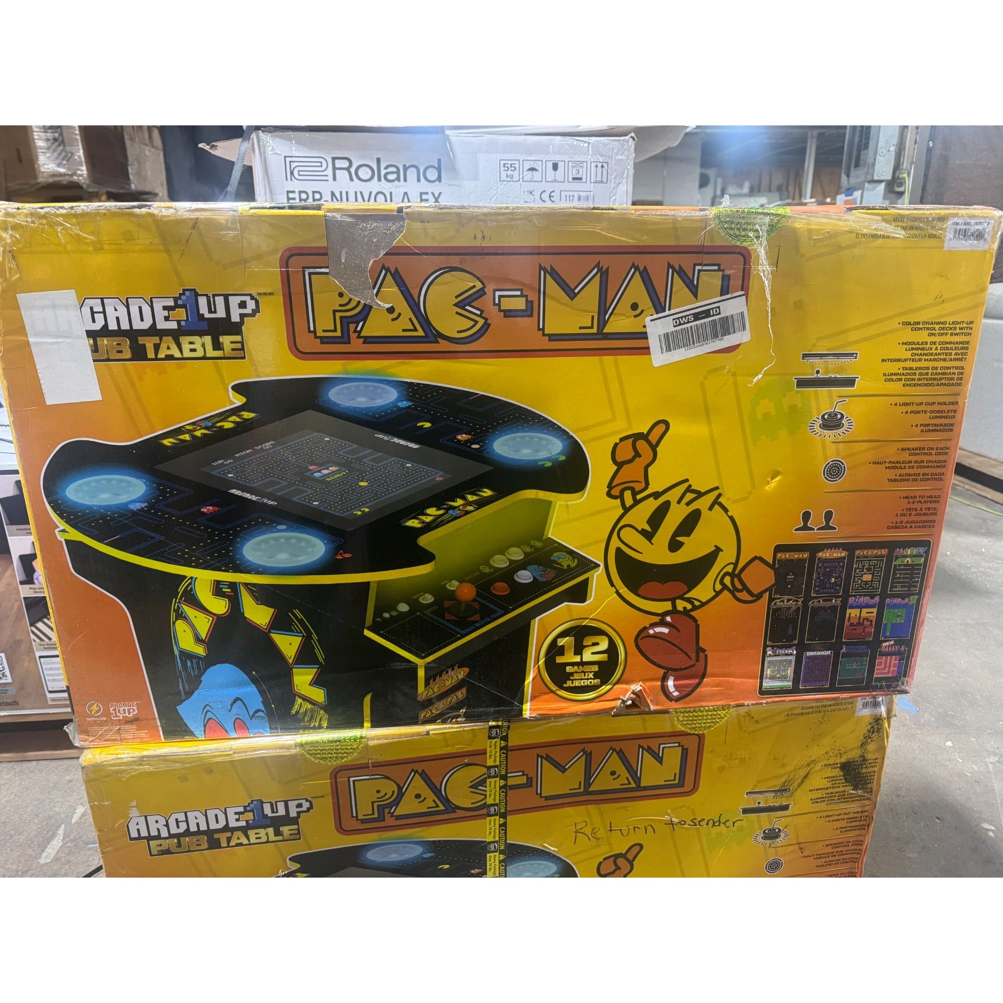 Arcade1Up PAC-MAN Pub Table Arcade Machine New In Box Sealed With 12 Games & LED Cupholders