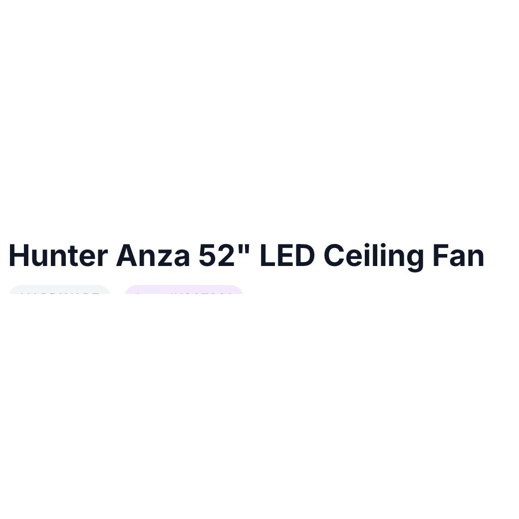 Hunter Anza 52" Led Ceiling Fan With Whisper Quiet Motor & Swag Dance Moves