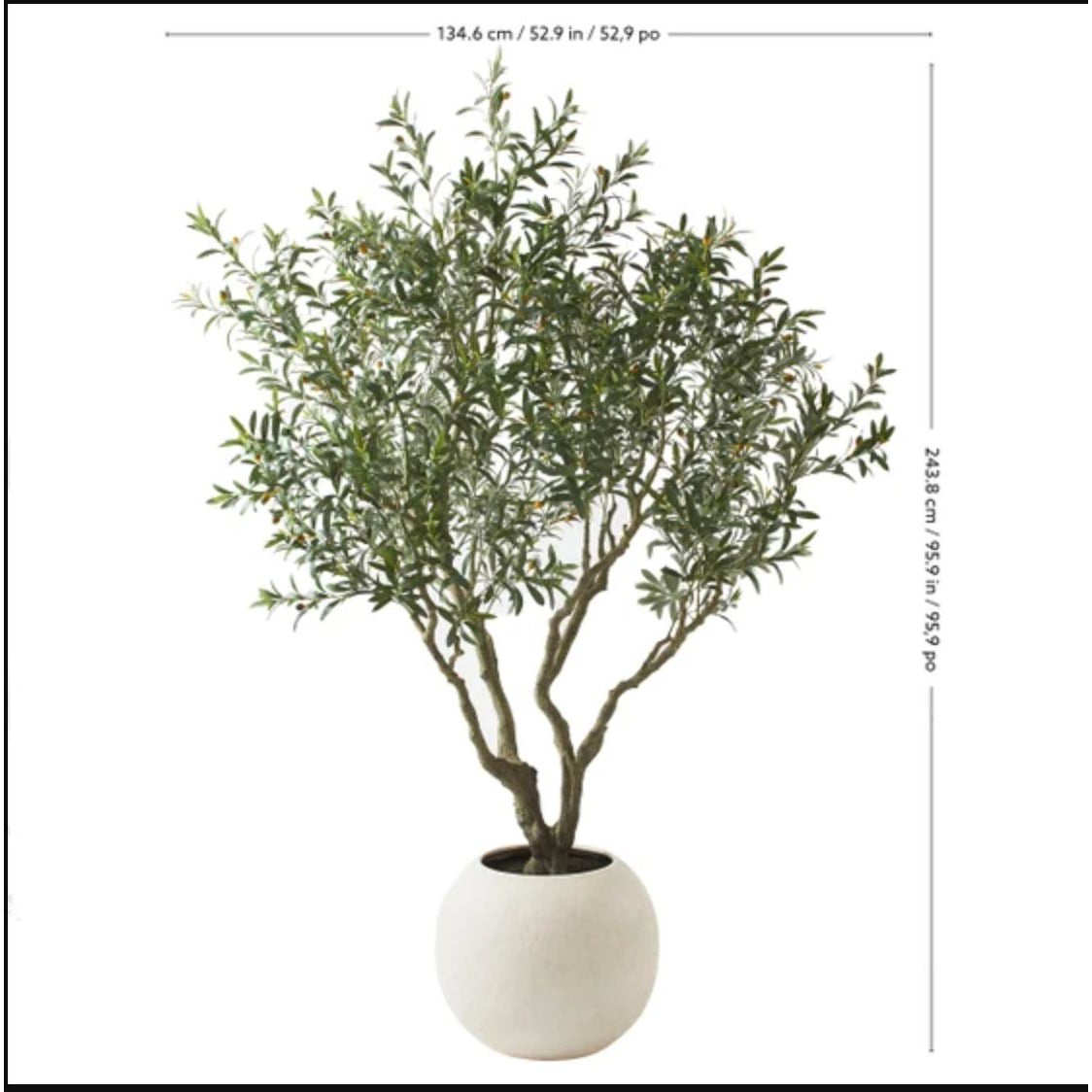 Faux 8 Olive Tree With Hand-Painted Trunk & Branches In Artisan-Style Planter