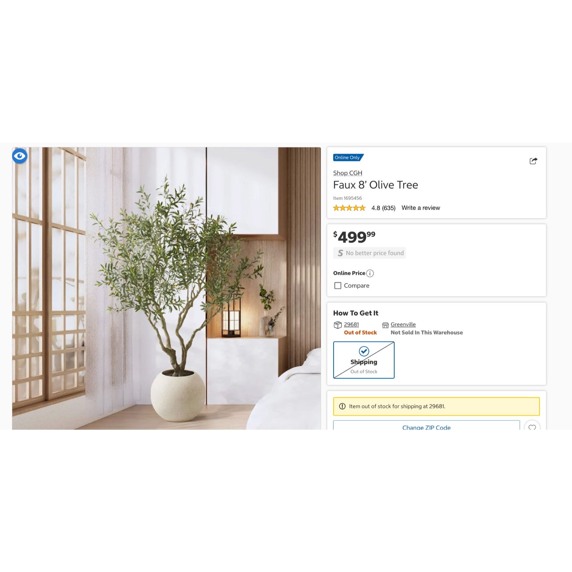 Faux 8 Olive Tree With Hand-Painted Trunk & Branches In Artisan-Style Planter