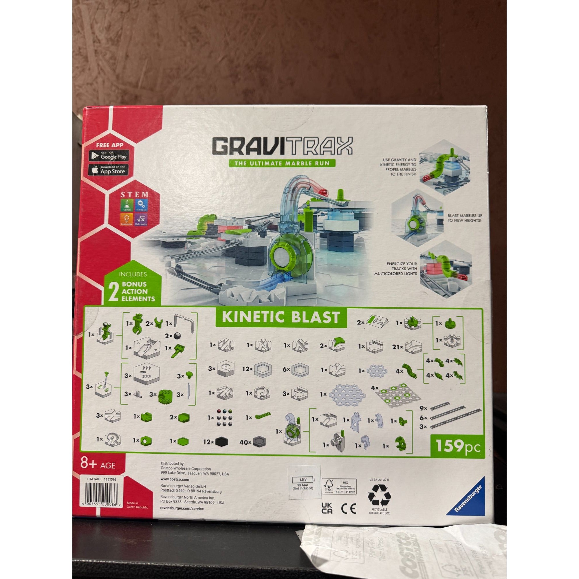 Gravitrax Kinetic Blast Marble Run Set 159-Piece STEM Toy Ages 8+ By Ravensburger