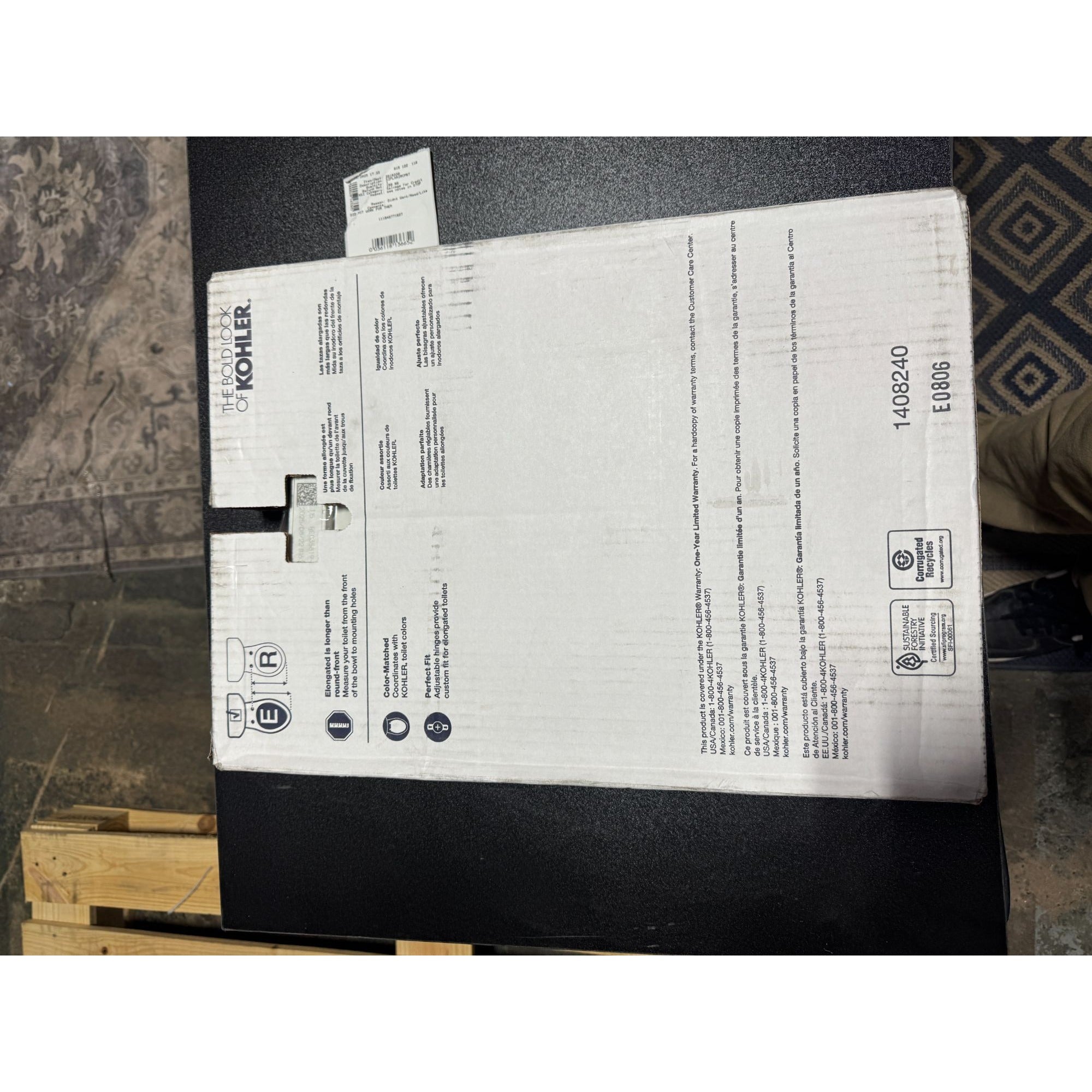 Elongated Toilet Seat With Antimicrobial Surface - Model REC35619-A-0 By Kohler - Fits All Elongated Bowls - White