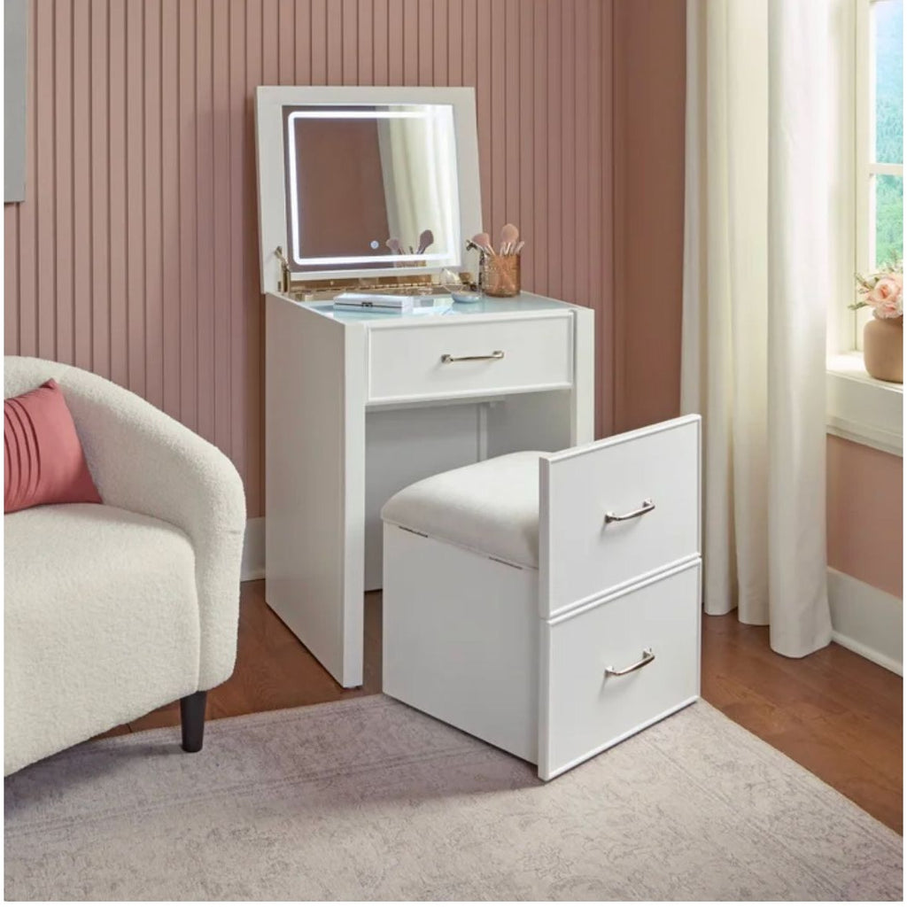 Odessa Lift-top Vanity with LED Lighted Mirror