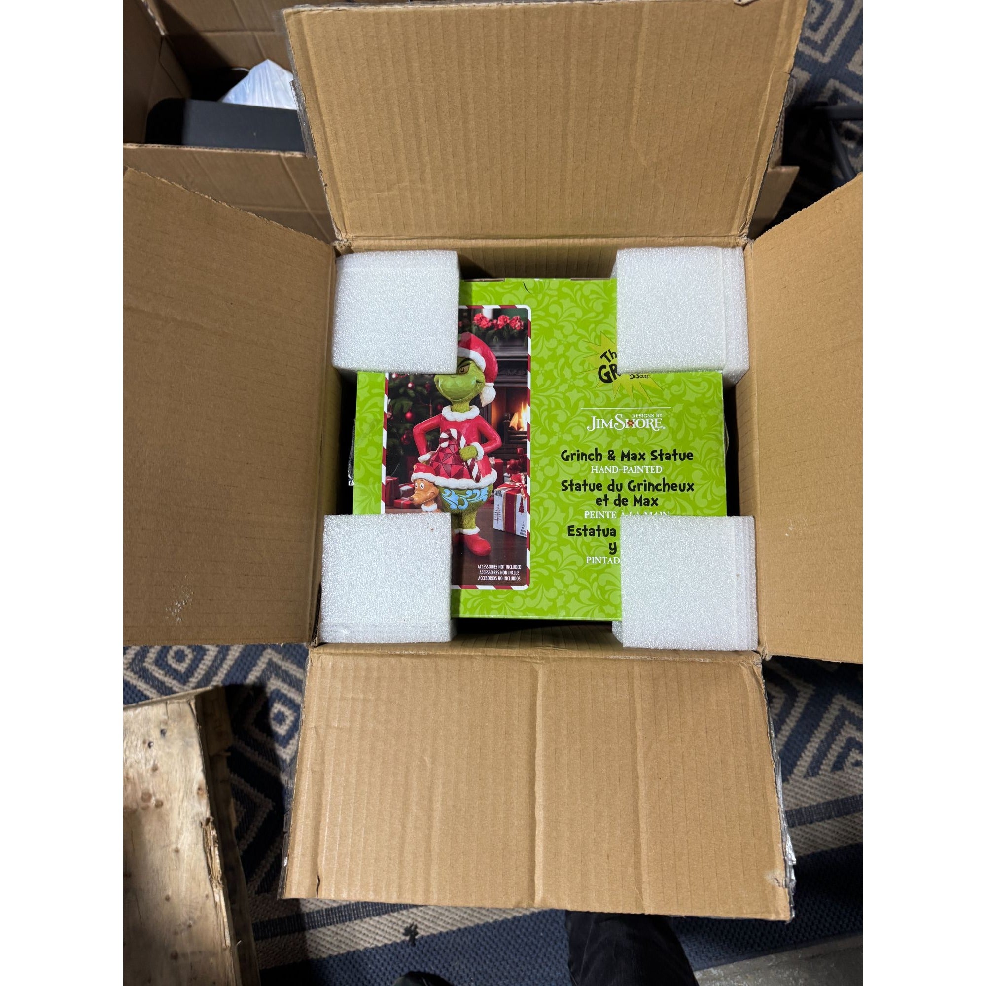 Jim Shore Hand-Painted Grinch & Max Statue 8" Christmas Collectible Dr. Seuss Holiday Decor