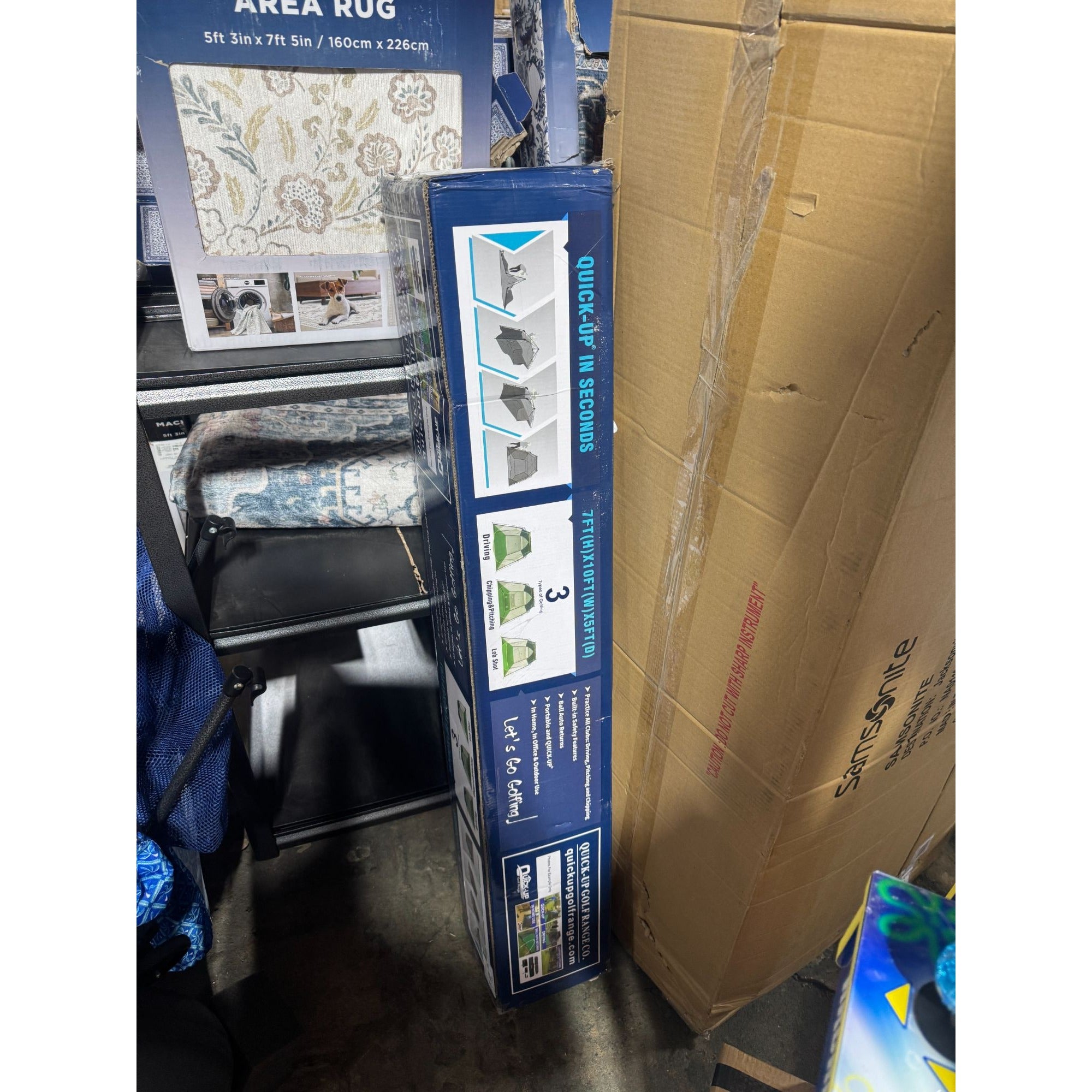 Quick-Up Golf Net Bundle  10 X 7 Portable Practice Net  Indoor & Outdoor Use  Includes Target & Bag  Durable Mesh Design