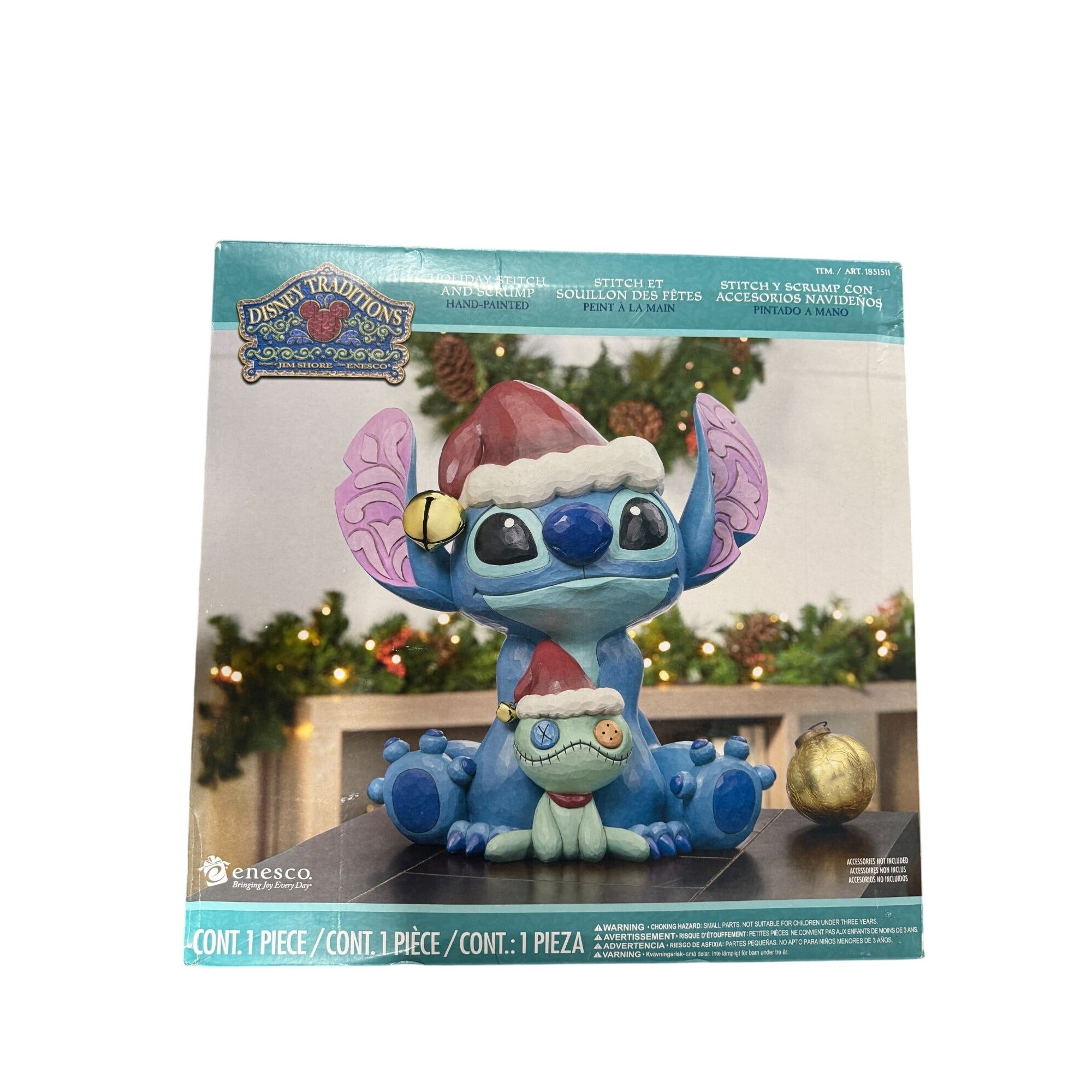 Disney Traditions Stitch & Scrump Christmas Figurine By Jim Shore