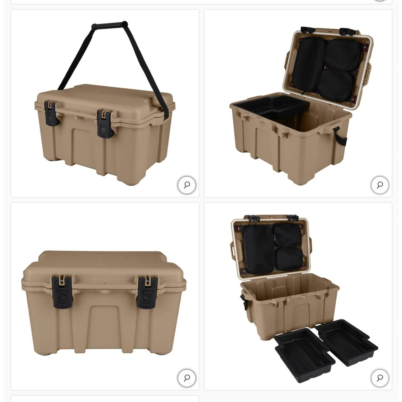 Coho Pack & Carry Box W/ Heavy Duty Latches Storage Trays Waterproof Padlock Capable Tan 14.8" W X 19" L X 11" H