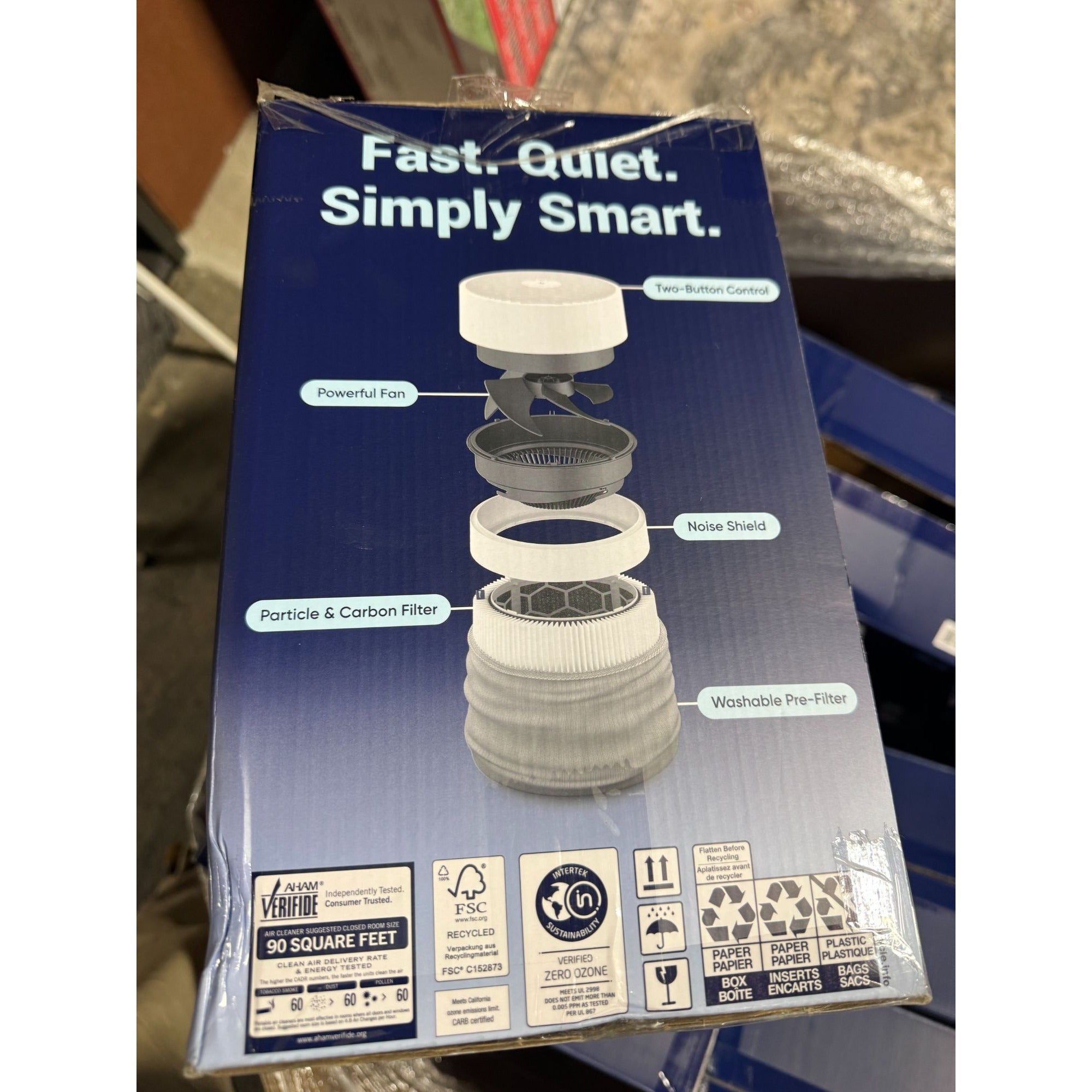 Blue Pure Mini Max Air Purifier 2 Pack - HEPASilent Dual Filtration 432 Sq Ft Coverage Compact & Quiet Design Gray