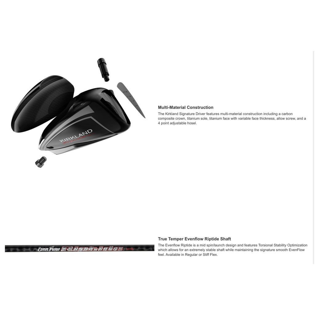 Kirkland Signature Adjustable Right Handed Golf Driver With Graphite Shaft & Headcover