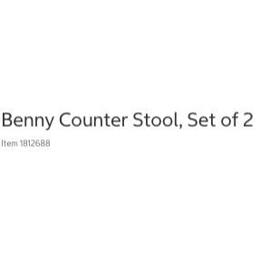 Benny Counter Stool 2-Pack With Gray Upholstered Seats & Walnut Wood Base