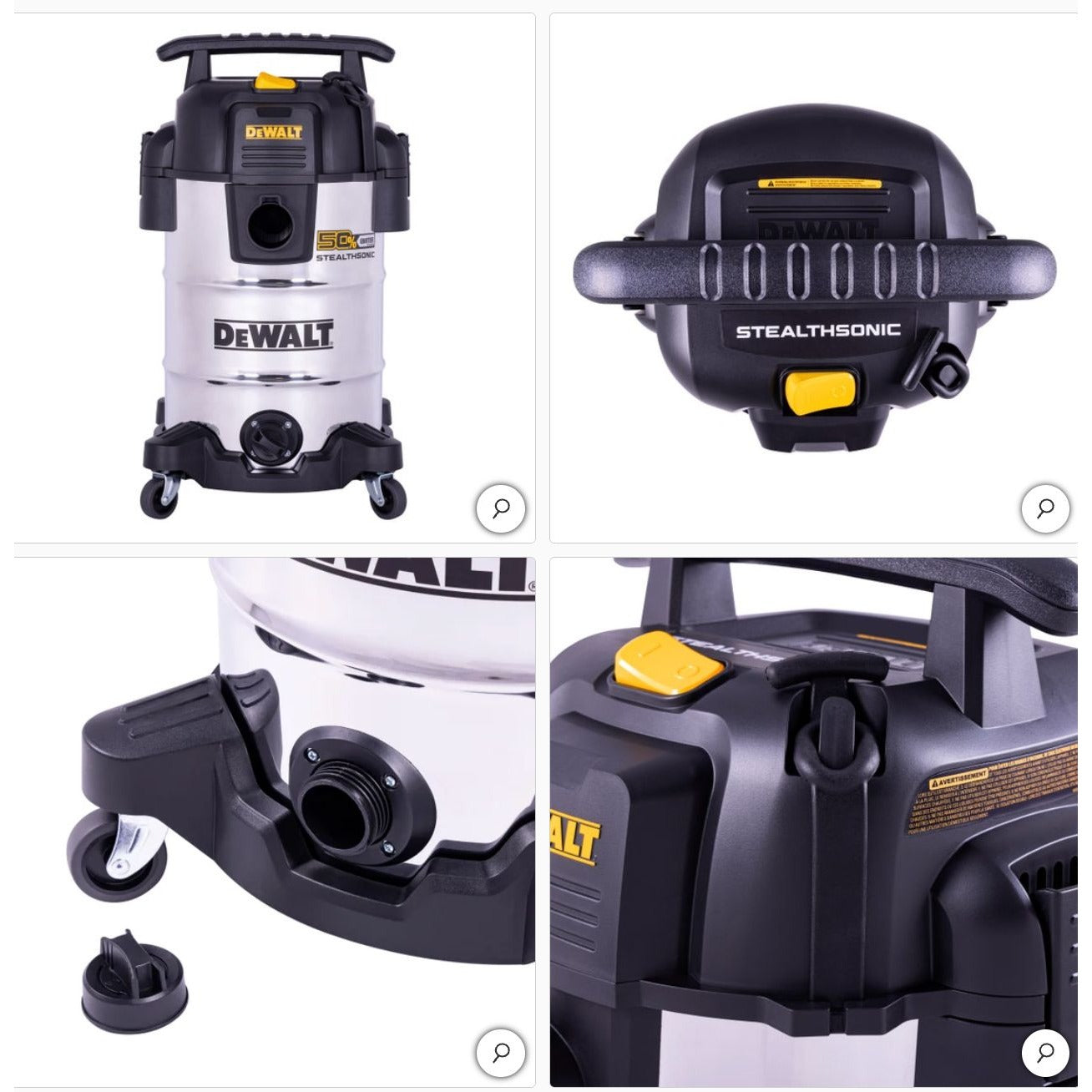 Dewalt 4 Peak Hp Stealthsonic Wet/Dry Vacuum Cleaner Professional Industrial Powerful Portable