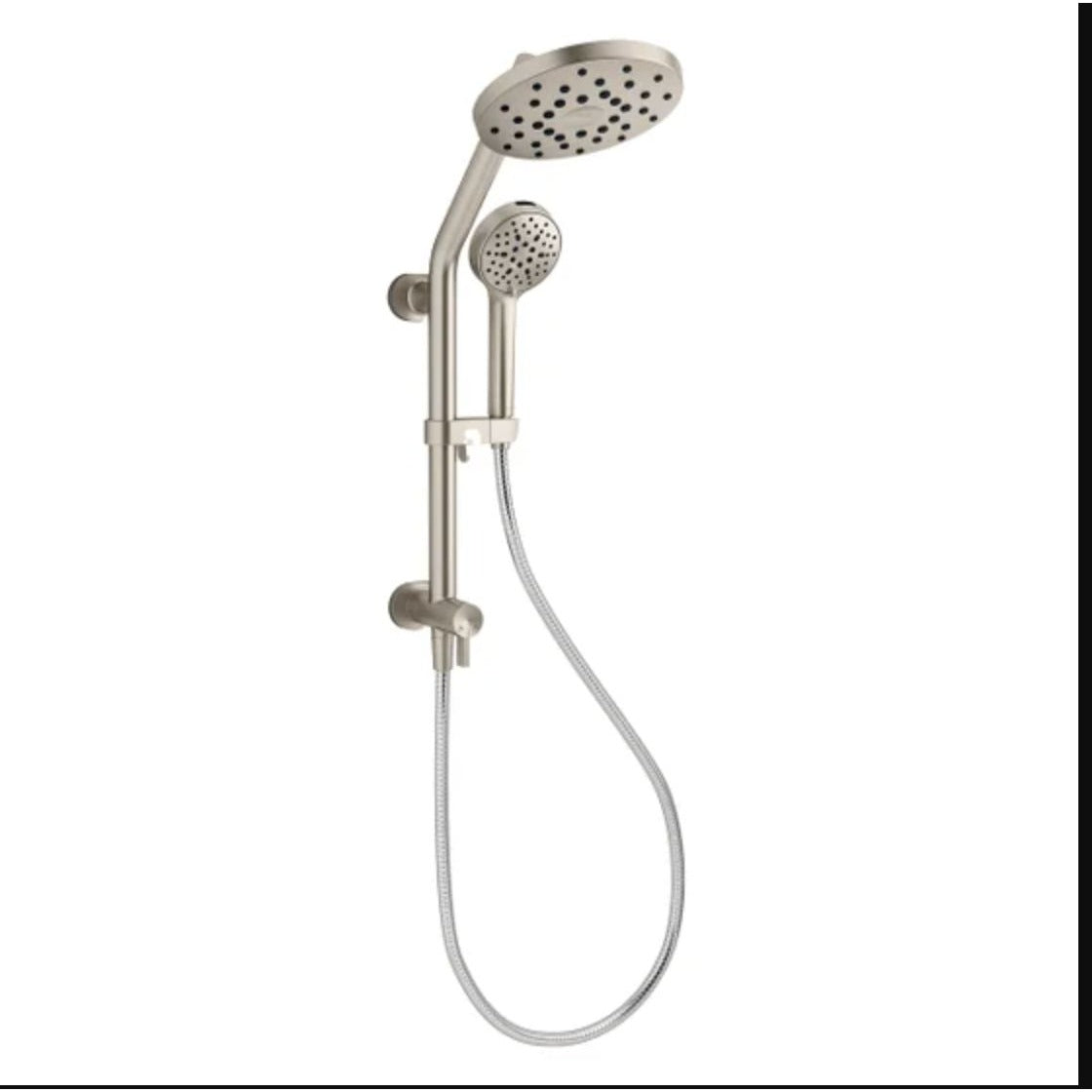 Kohler HydroRail 3-In-1 Multifunction Showerhead & Column Kit Brushed Nickel Finish 1.75 GPM Max Flow